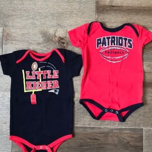 2 Patriots bodysuits, 24 months